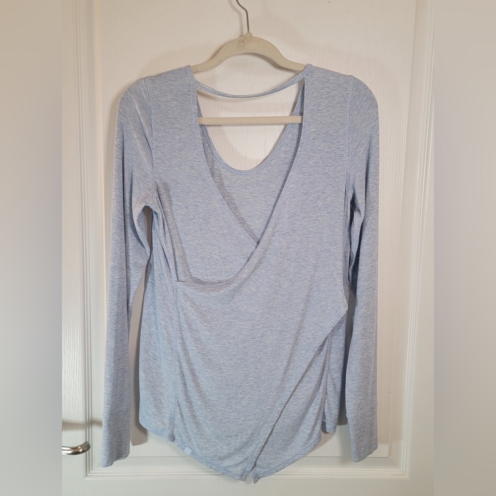 Lululemon Loved and Lifted Long Sleeve•Open Back-Heather Daydream•LIKE NEW•6 - Picture 11 of 15